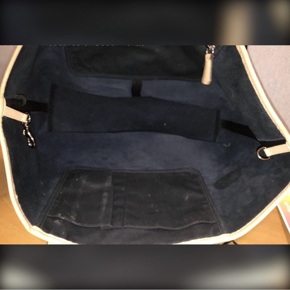 Coach Black And Tan Saffiano Leather Market Tote F24841 - Picture 5 of 6